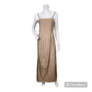 Watters & Watters Champagne Satin Sleeveless A-line Formal Gown Size 12